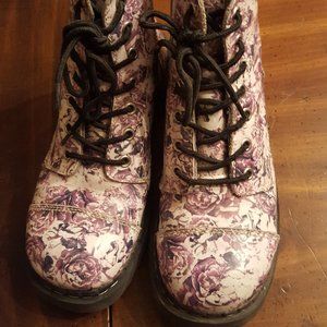 Anarchic TUK Floral Combat Boots Hot Topic US 9